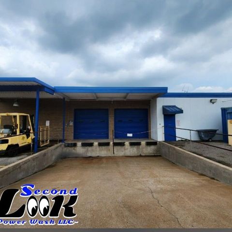 Commercial loading dock and ramp after pressure washing